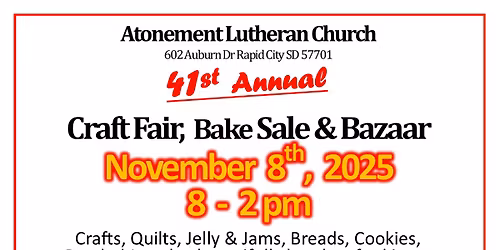 41st Annual Craft fair, Bake sale and Bazaar.