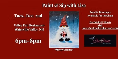 "Minty Gnome", a PAINT & SIP EVENT with Lisa