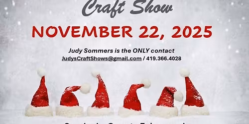 Christmas Kick-Off Craft Show-JudysCraftShows@gmail.com \/ 419.366.4028
