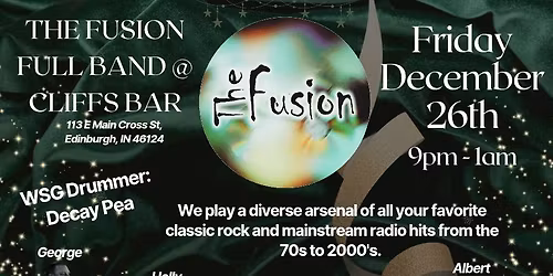 The Fusion - Full Band - Reinfusion at Cliffs Bar WSG: Decay Pea on drums