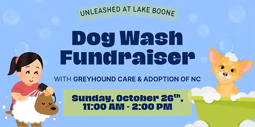 Dog Wash Fundraiser with Greyhound Care and Adoption of NC