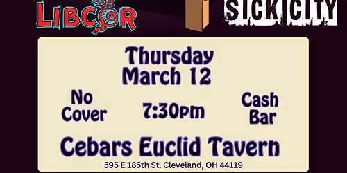 Greg Rekus, LibCor, and Sick City at Cebars