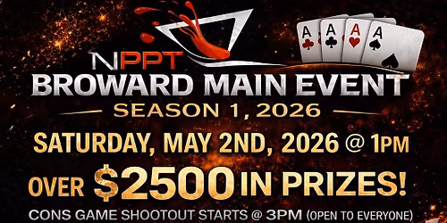 BROWARD REGIONAL MAIN EVENT & CONS GAME SHOOTOUT @ BUFFALO WILD WINGS IN CORAL SPRINGS