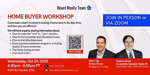 Learn How to  Buy an  Affordable &  Accessible Home in the Bay Area