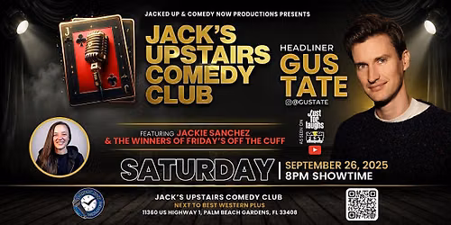 Comedian Gus Tate - One Night Only  -Palm Beach