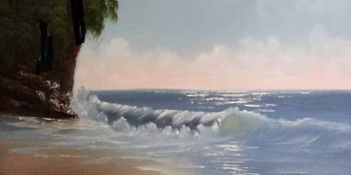 Bob's Moonlit Shores (A Bob Ross Inspired Oil Painting Class)