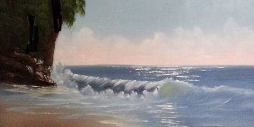 Bob's Moonlit Shores (A Bob Ross Inspired Oil Painting Class)