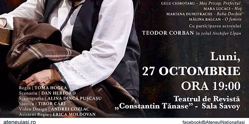 Baltagul | Sala Savoy Teatrul de Revist\u0103 Constantin T\u0103nase \u2013 Bucure\u0219ti