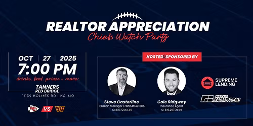Annual Realtor Appreciation Chiefs Watch Party!