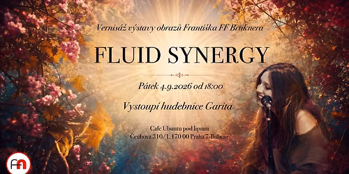 Fluid Synergy - v\u00fdstava obraz\u016f Franti\u0161ka FF Bruknera a vystoupen\u00ed hudebnice Garity