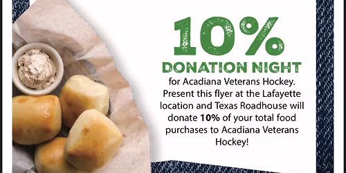 Texas Roadhouse Night Out to Support Acadiana Veterans Hockey