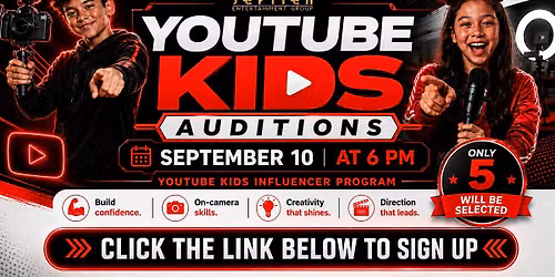 SEG YouTube Kids Star Accelerator Auditions