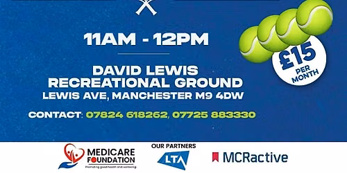 MF Community Tennis Club Adult Lessons (David Lewis Recreation Ground)- Sat