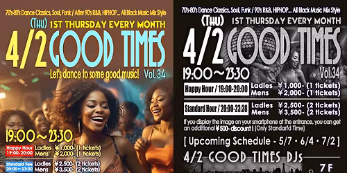 \uff0a4\/2(Thu) "Good Times Vol.34"@Maharaja Roppongi 7F Annex\uff0a