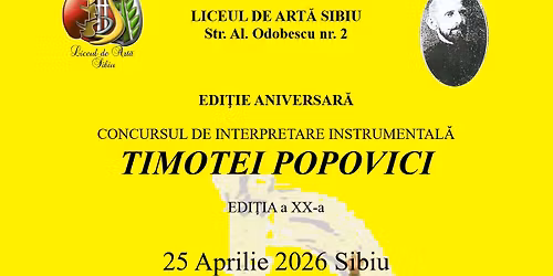 Concursul de intepretare instrumental\u0103 \u201dTimotei Popovici\u201d - Edi\u021bia a **-a