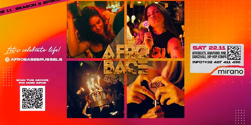 Afrobase \u2022 SAT 22.11 \u2022 MIRANO Brussels!