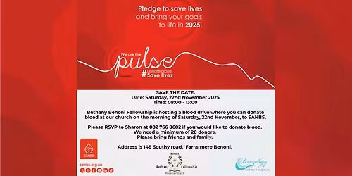 Blood Donation Day | Farrarmere Benoni | 22 November 2025