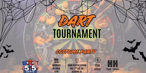 Dart Tournament Costume Party - $500 Added at Hawk Heaven Tavern 