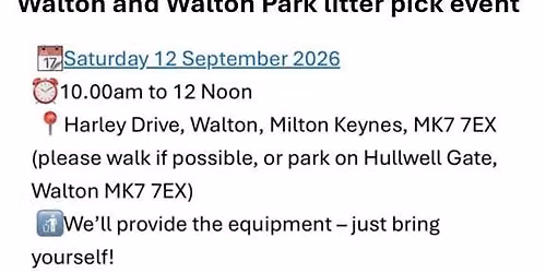 Walton and Walton Park litter pick event.