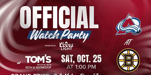 Official Colorado Avalanche Watch Party, Presented by Coors Light - Tom's Watch Bar