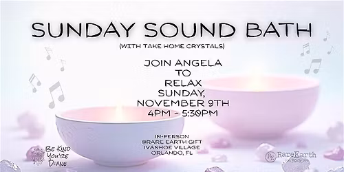 Sunday Sound Bath with Take Home Crystals (After Store Hours)