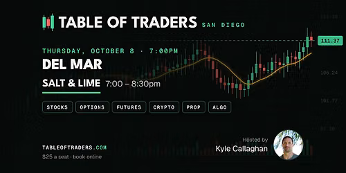 Table of Traders \u2014 Del Mar: Stocks, Options, Futures, Crypto
