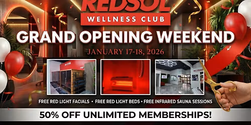 \ud83c\udf89 REDSOL Wellness Club \u2013 Grand Opening Weekend