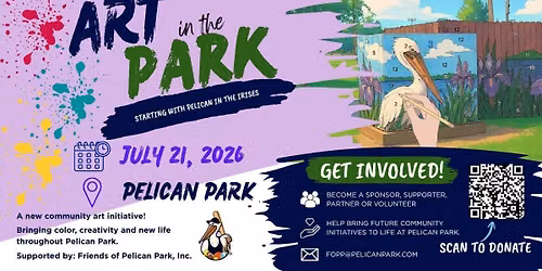 Pelican Park's Art in the Park: "Pelican in the Irises"