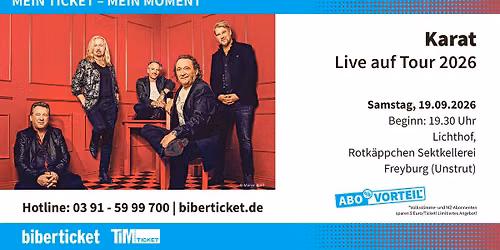 KARAT - LIVE 2026 | Lichthof der Rotk\u00e4ppchen Sektkellerei Freyburg (Unstrut) 