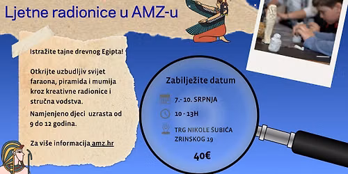 Praznici u Arheolo\u0161kom: Ljetne radionice inspirirane drevnim Egiptom