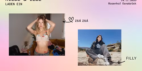 Hilde & Ilse laden ein: Zs\u00e1 Zs\u00e1 & Filly \u2022 14.11.2025 \u2022 Rosenhof Osnabr\u00fcck