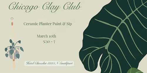 Chicago Clay Club x Hotel Chocolat Ceramic Planter Paint & Sip
