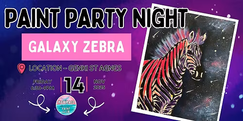 Galaxy Zebra Paint Party | Paint and Sip at Genki in St Agnes