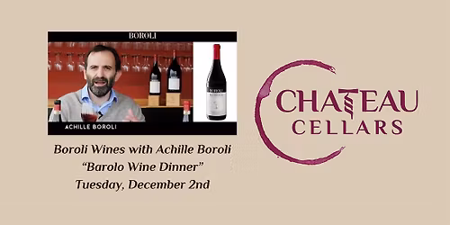 Barolo Winemaker Dinner featuring Achille Boroli