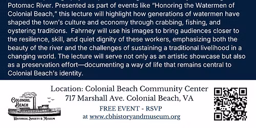 Lecture Honoring the Watermen of Colonial Beach