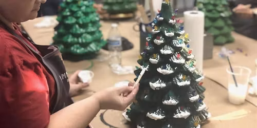 Ceramic Christmas Tree Lamp Painting
