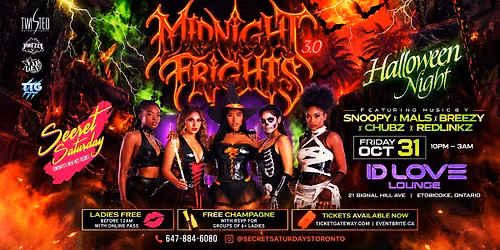 Midnight Frights | Secret Saturdays | Halloween Oct 31 | ID Love Lounge