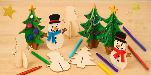 Build your own wooden Christmas Tree and Snowman