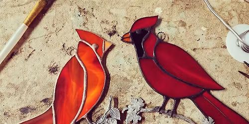 Spiral Arts Studio Beginner Stained Glass Cardinal Art Class