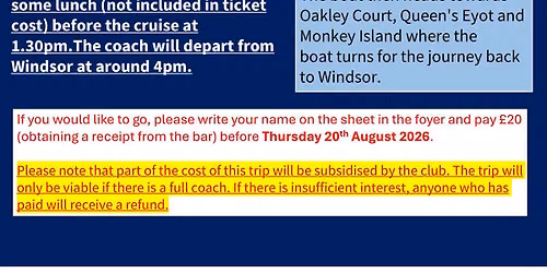 Seniors Trip - Windsor Cruise
