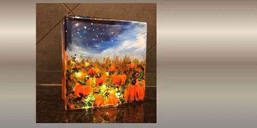 \ud83c\udfa8\ud83c\udf83 Paint and Sip: Pumpkin Patch Glass Block \u2728\ud83c\udf42