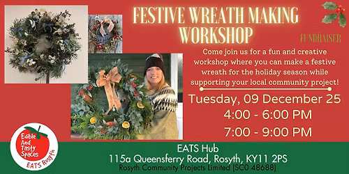 Festive Wreath Making Workshop at EATS Rosyth