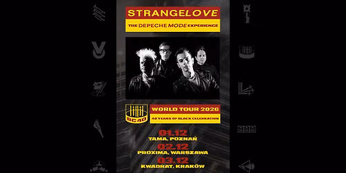 Strangelove - The Depeche Mode Experience - Official Event, 3.12.2026, Klub Kwadrat, Krak\u00f3w