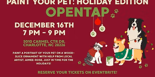 Paint Your Pet Holiday Edition: OpenTap CLT