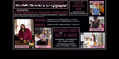 'Meet and Greet' with FOX's Season 13 MasterChefs at The Bohemian Gardens!!