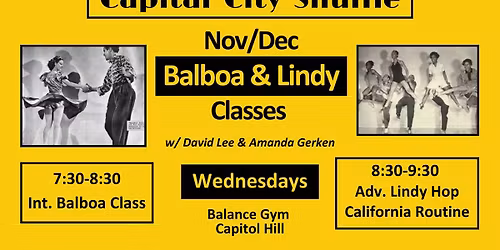 Capital City Shuffle Nov\/Dec Balboa & Lindy Hop Classes