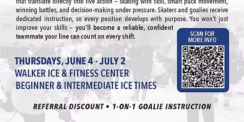 Adult Hockey Skills Clinic - Beginner and Intermediate Ice Slots Available!!