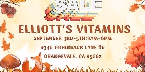 September Weekend Sale at Elliott's Vitamins
