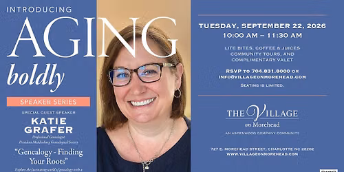 Aging Boldly Speaker Series: Katie Grafer