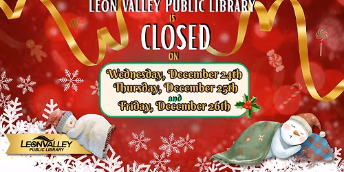 LIBRARY CLOSED for the Holidays